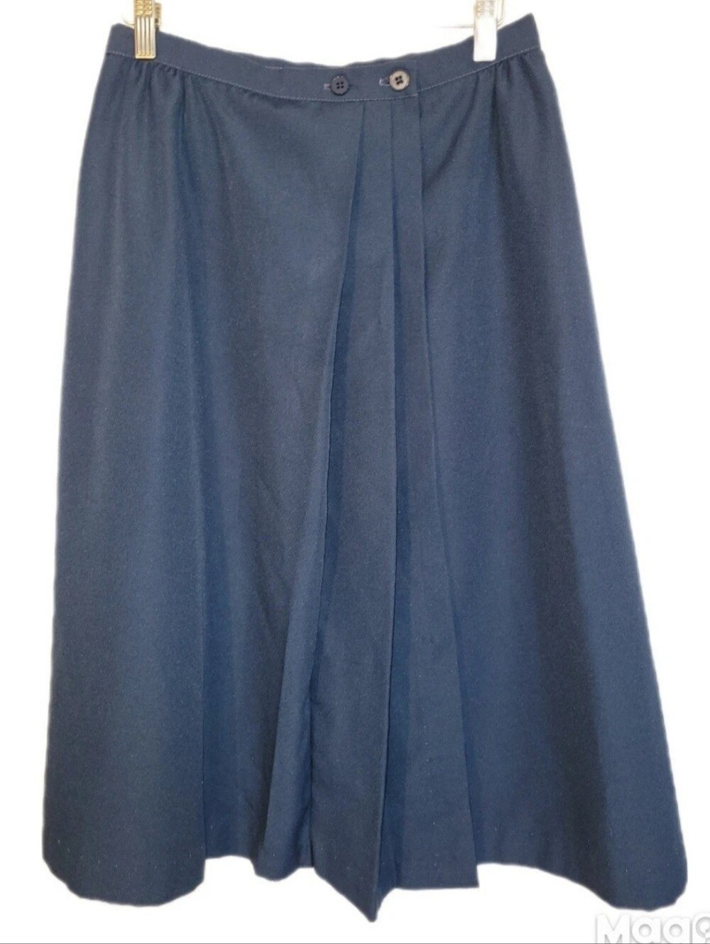 Vintage Claude Chambray Blue A Line Pleated Front Skirt Size 5/6 School Charm